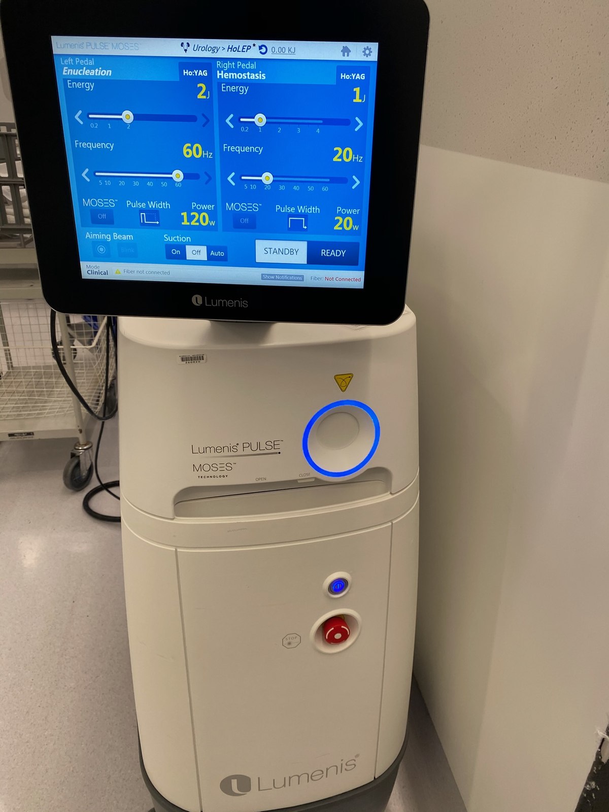 Lumenis Pulse MOSES holmium laser control screen